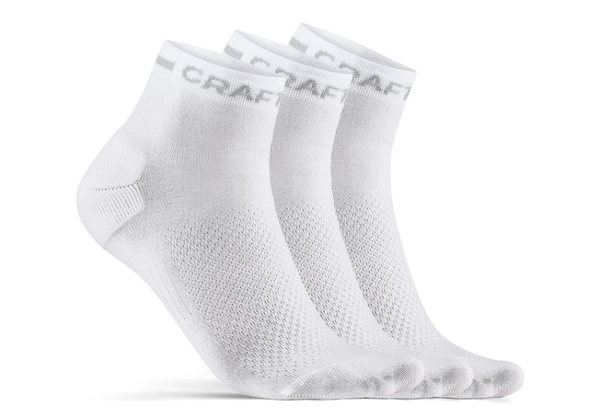 CRAFT Core Dry Mid Chaussettes (3-Pack) - Blanc