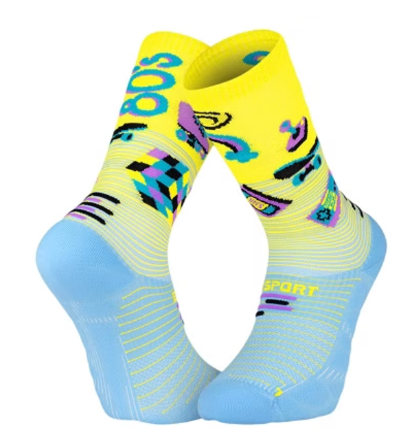 Chaussettes BV Sport Run Marathon Générations 80s Collector Jaune/Bleu