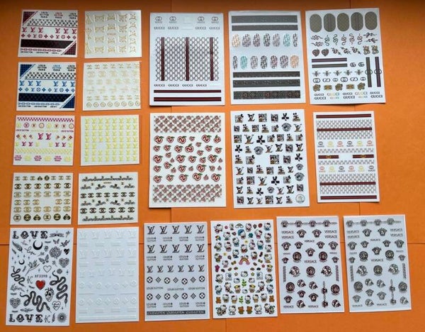 Set van 20 vellen merk nagelstickers