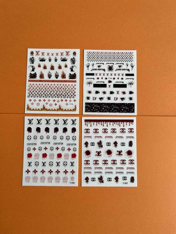 4 vellen halloween nagelstickers (luxe)