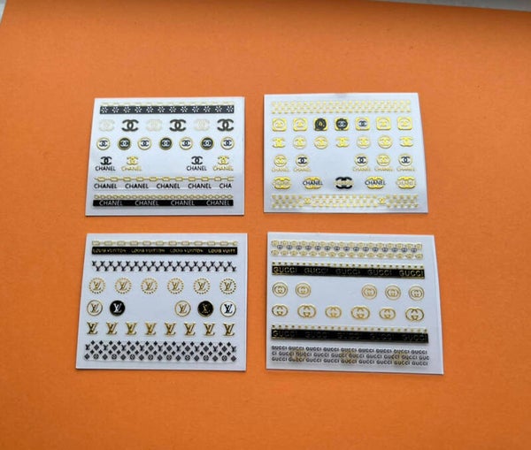 4 vellen goud met Gucci,Chanel en Louis Vuitton(laatste set)