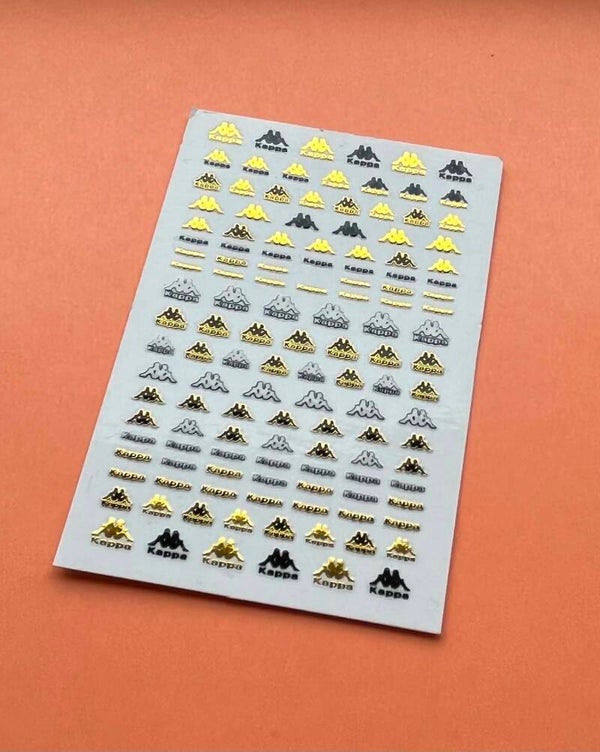 Kappa goud/wit/zwart nagelstickers (nr7)
