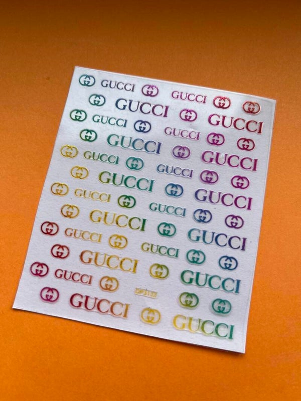 Regenboog nagelstickers Gucci r3