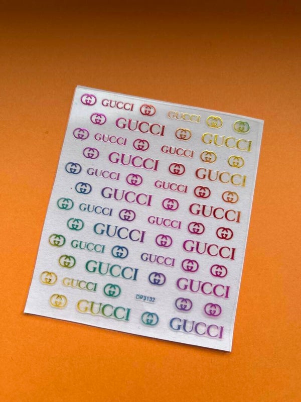 Regenboog nagelstickers Gucci r4