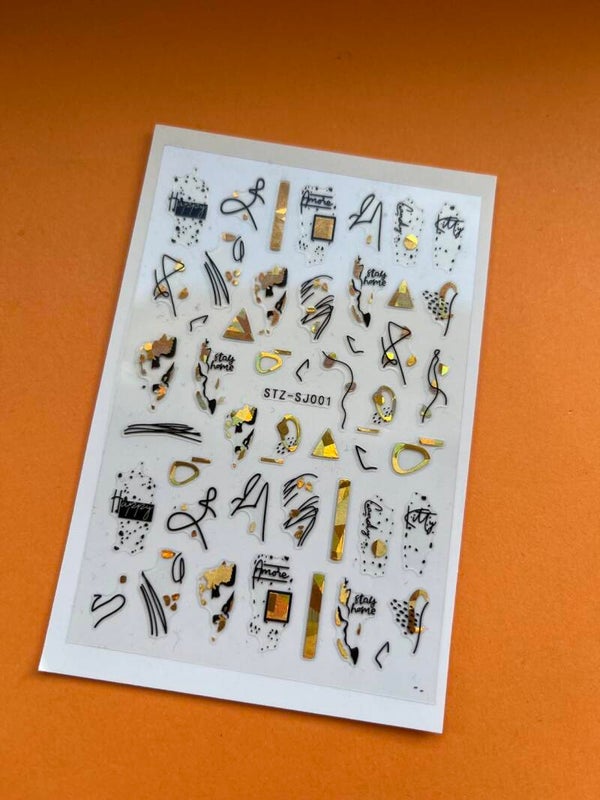 Holografische nagelstickers goud (s)