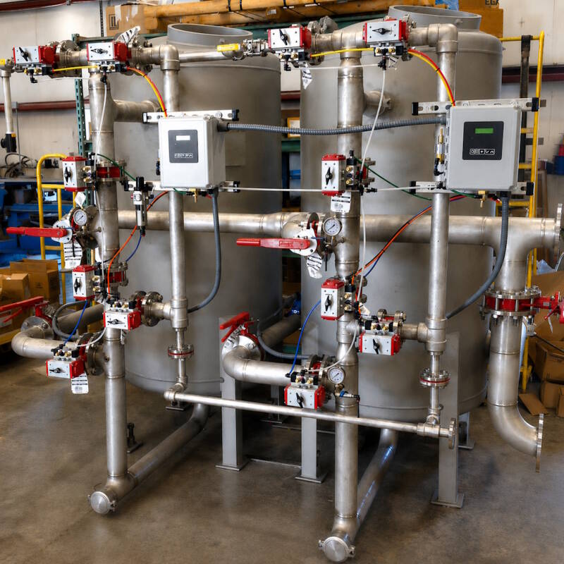 Boiler condensate polisher in a commercial water treatment application