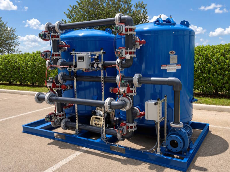 Commercial well water treatment
