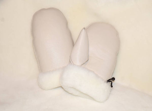 Mitaine en mouton véritable recouvert de cuir