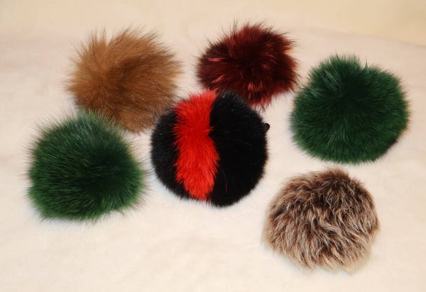 Pompon pour tuque en fourrure véritable