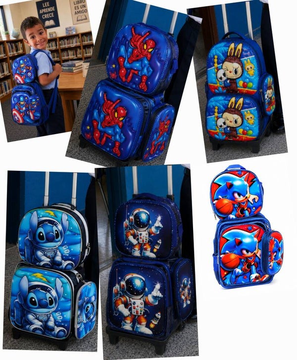 Bolsos Grandes de rueditas trios de varon