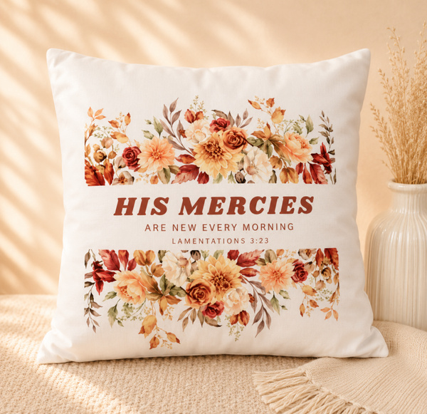 Christelijk Sierkussen – “New Every Morning” – Wit