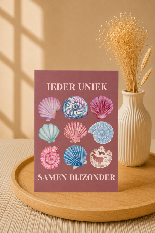 Ieder uniek, samen bijzonder | Trouwkaart