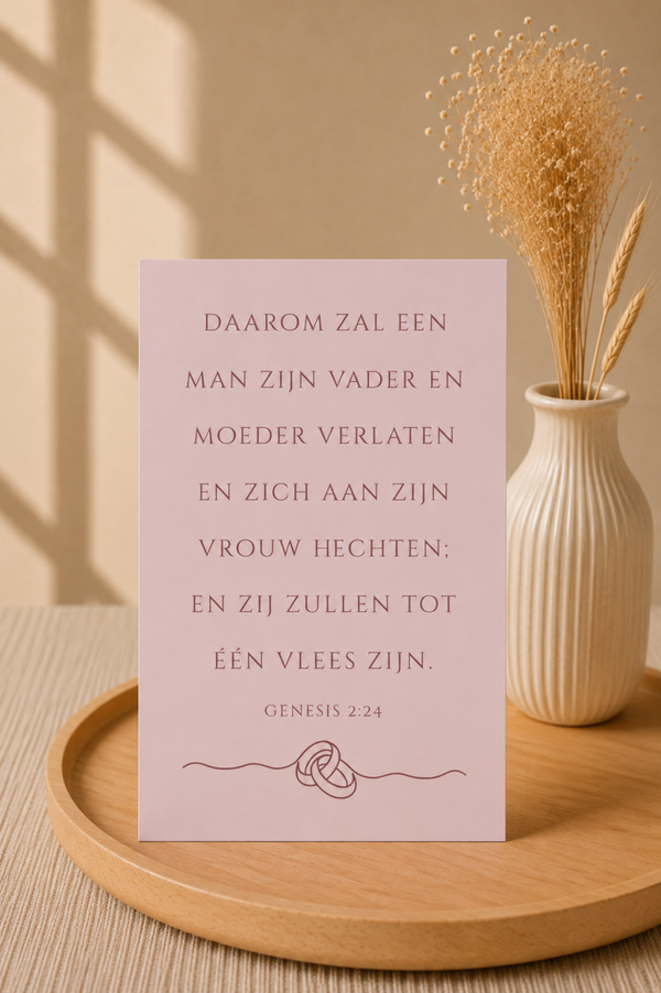 Eén vlees | Huwelijkskaart