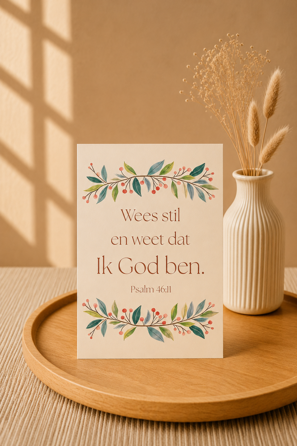 Wees stil en weet dat Ik God ben | Christelijke kaart