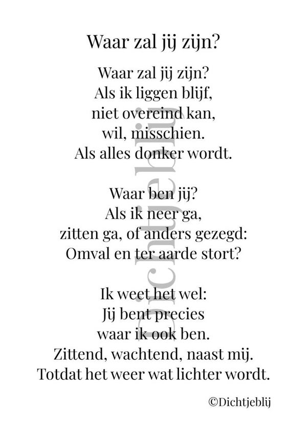 Waar zal jij zijn?