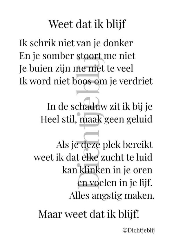 Weet dat ik blijf