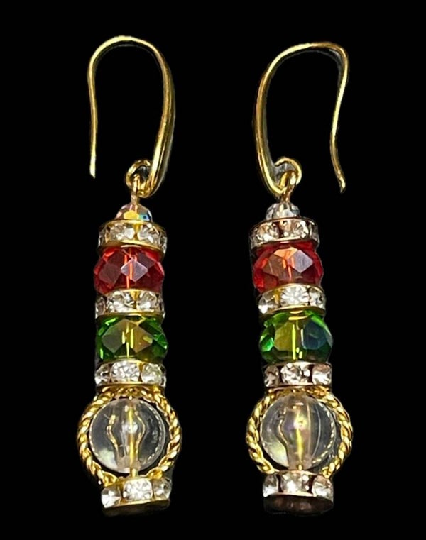 Bijoux Yooaki Foryoureyes44 Yasmin's Emerald & Ruby Drops  Boucles d'oreilles pendantes Émeraude et Rubis de Yasmin