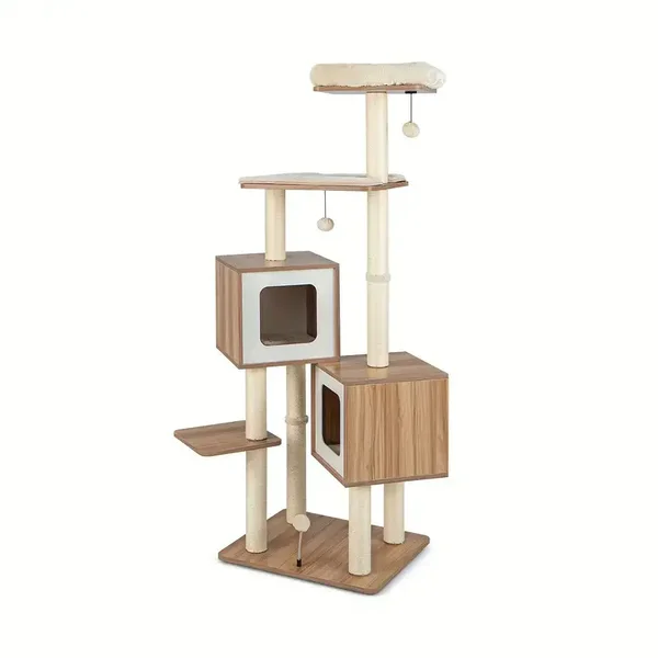Arbre à chat moderne en bois