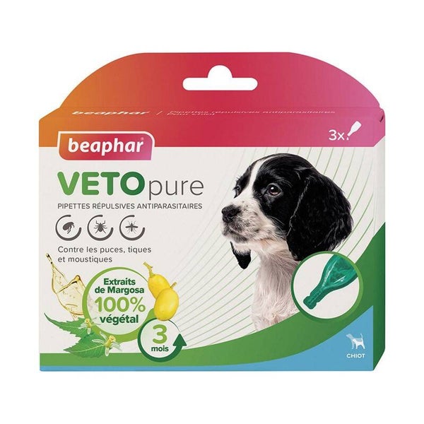 3 pipettes antiparasitaires chien et chiot Beaphar