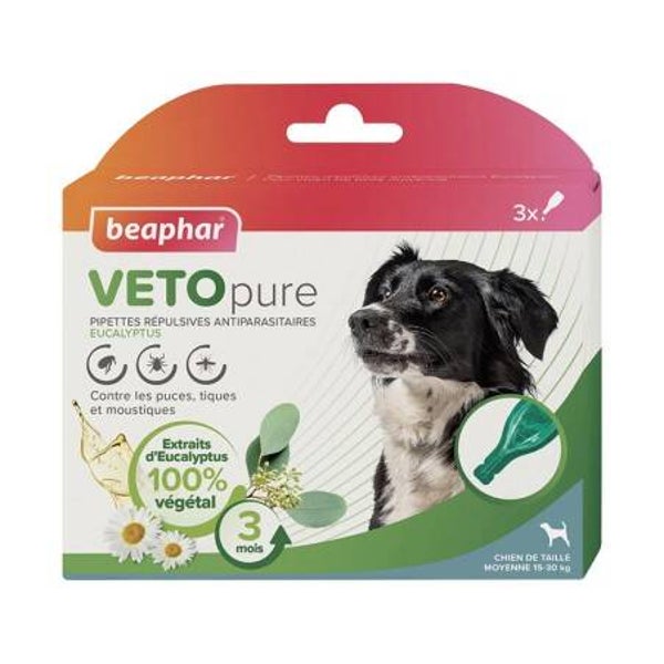 3 pipettes antiparasitaires chien et chiot Beaphar