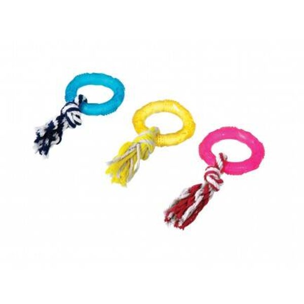 Anneau fluo avec corde de 8 cm