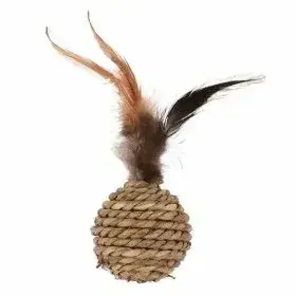Balle en sisal avec plumes
