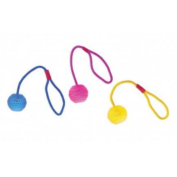 Balle fluo avec corde de 7 cm