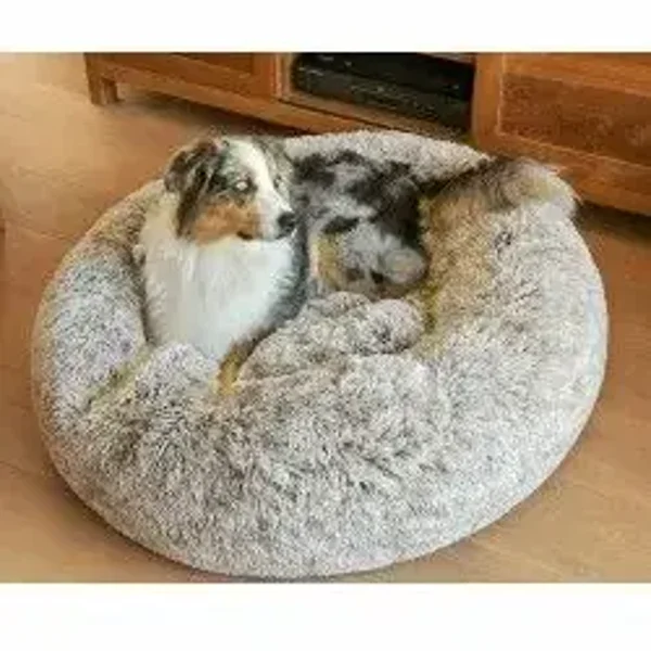 Coussin donut POILU beige - BOBBY