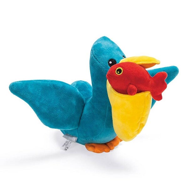 Peluche de fouille pélican et poisson