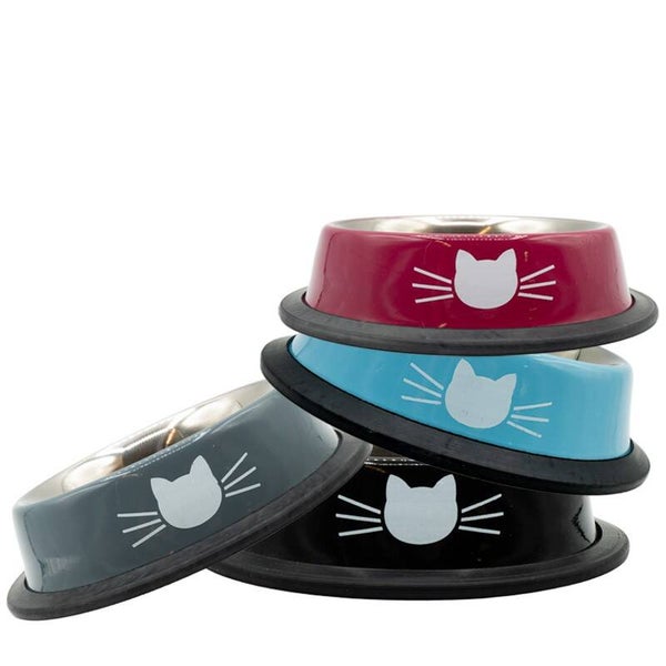 Gamelle bicolore tête de chat