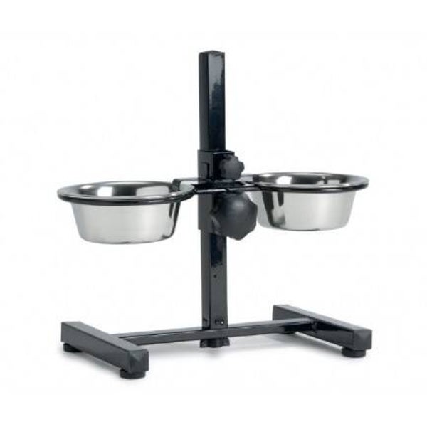 Support double avec gamelles en inox