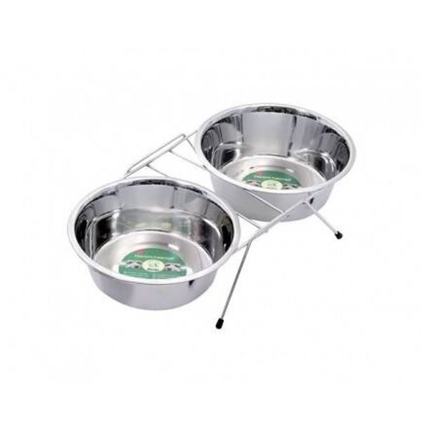 Support double avec gamelles inox