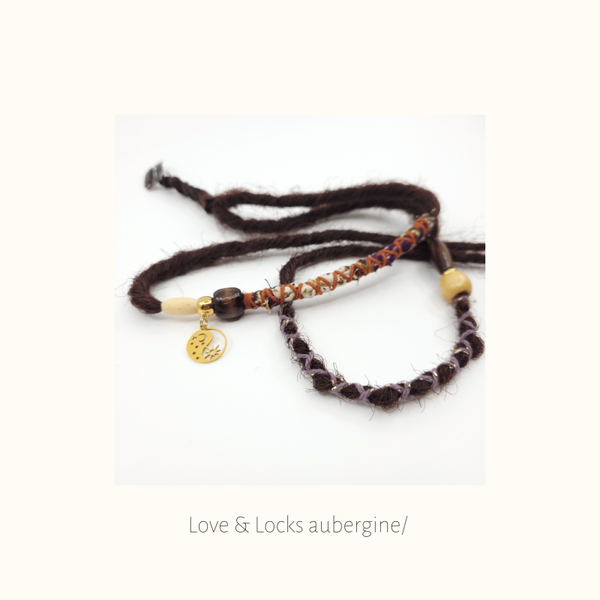 SOLD Loc extension/ lang 'Love & Locks /aubergine'
