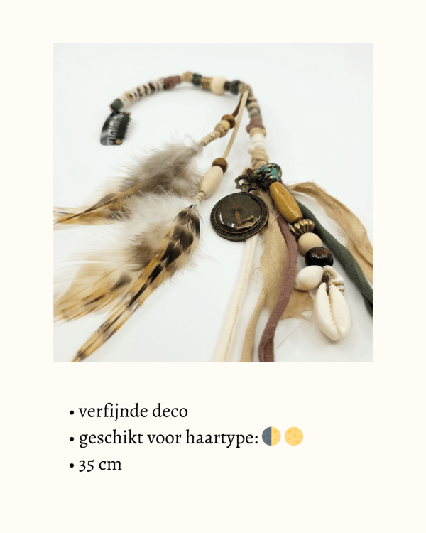 Spirit Lock clip-in feather extension 'Riddles'