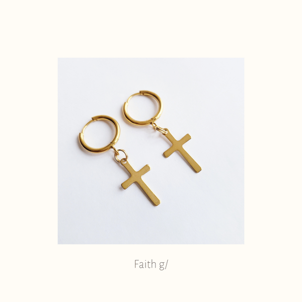 SOLD Oorbellen 'Faith g/'