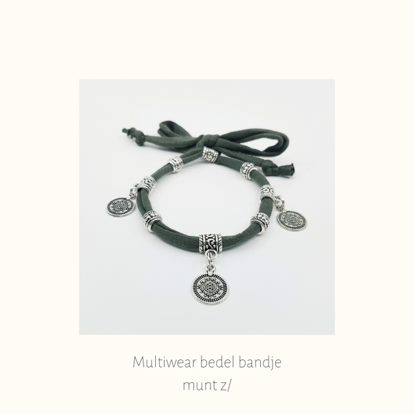 Bedel bandje olijfgroen muntjes z/