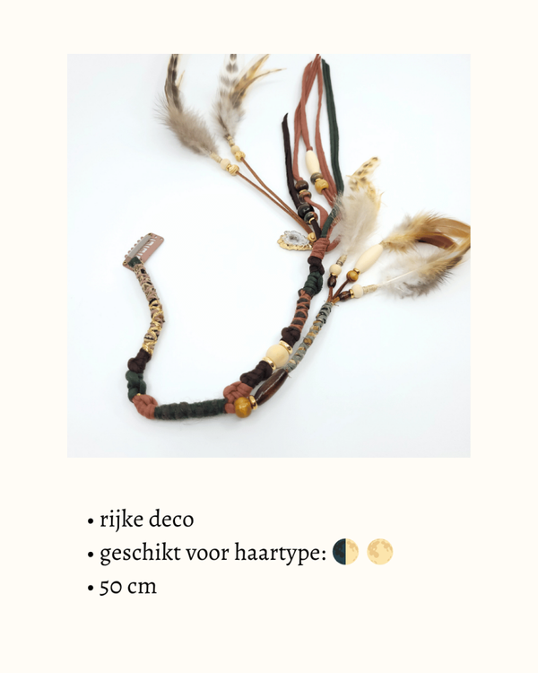 Spirit Lock Feather clip-in 'Golden Goddess Nike'