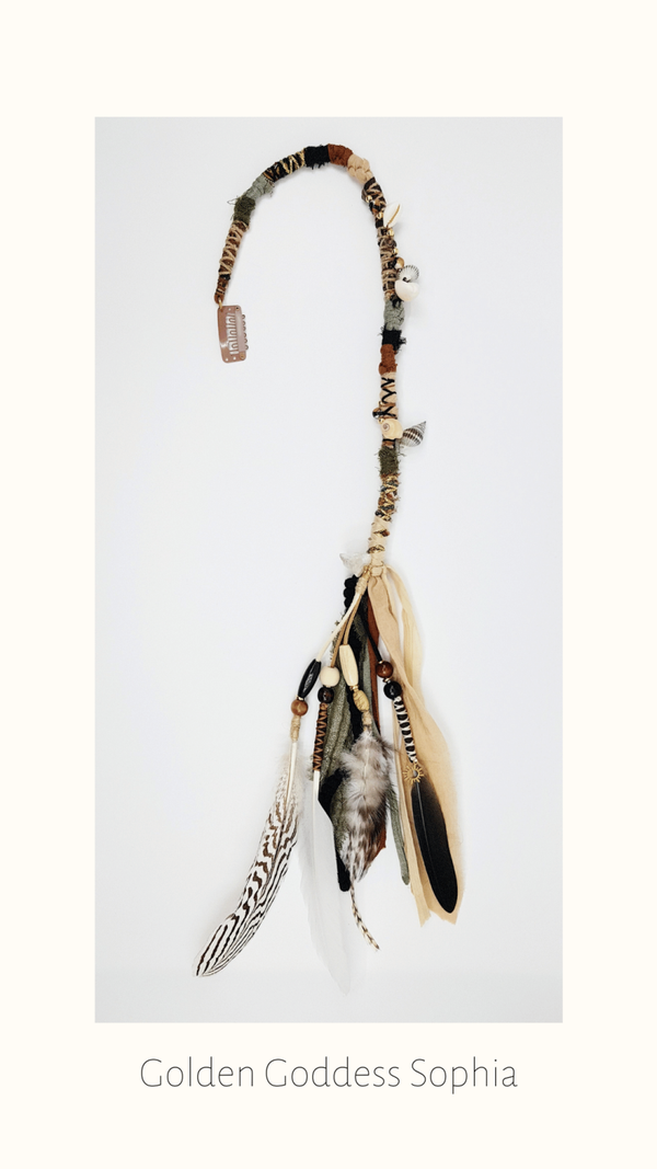 SOLD Veren haar clip 'Golden Goddess Sophia'