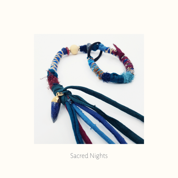 SOLD Hair wrap met lus 'Sacred Nights'