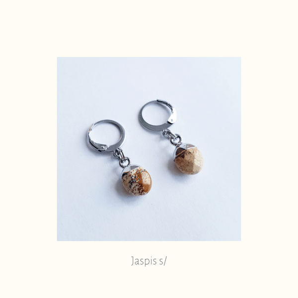 SOLD Edelsteen oorbellen 'Jaspis s/'