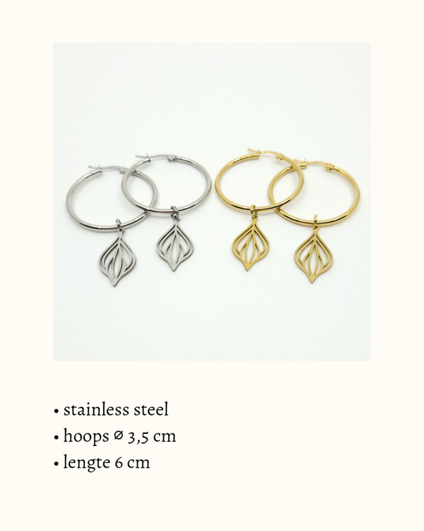 Hoop oorbellen 'Tulip of Life'