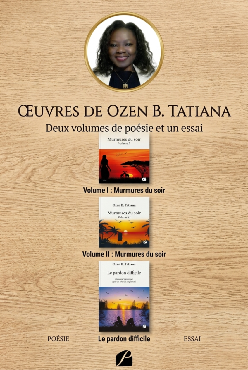 Portrait d'Ozen B. Tatiana avec ses oeuvres littéraires