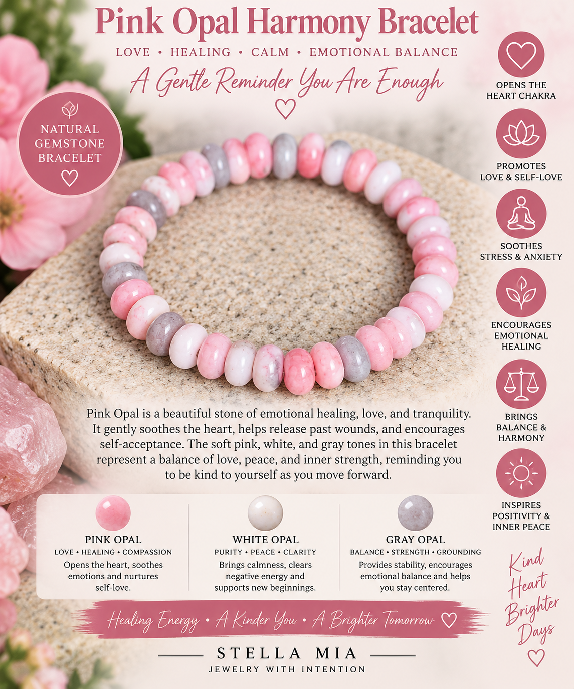 Healing Bracelet Pink Opal