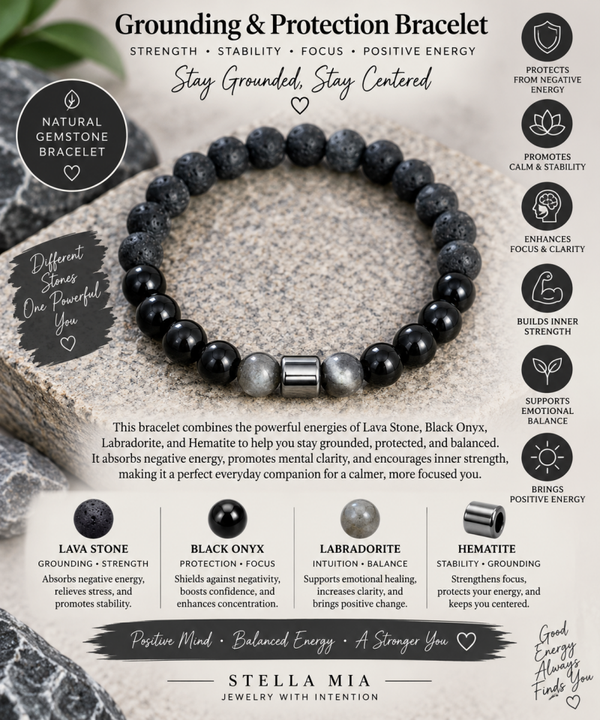 Healing Bracelet Black Lava