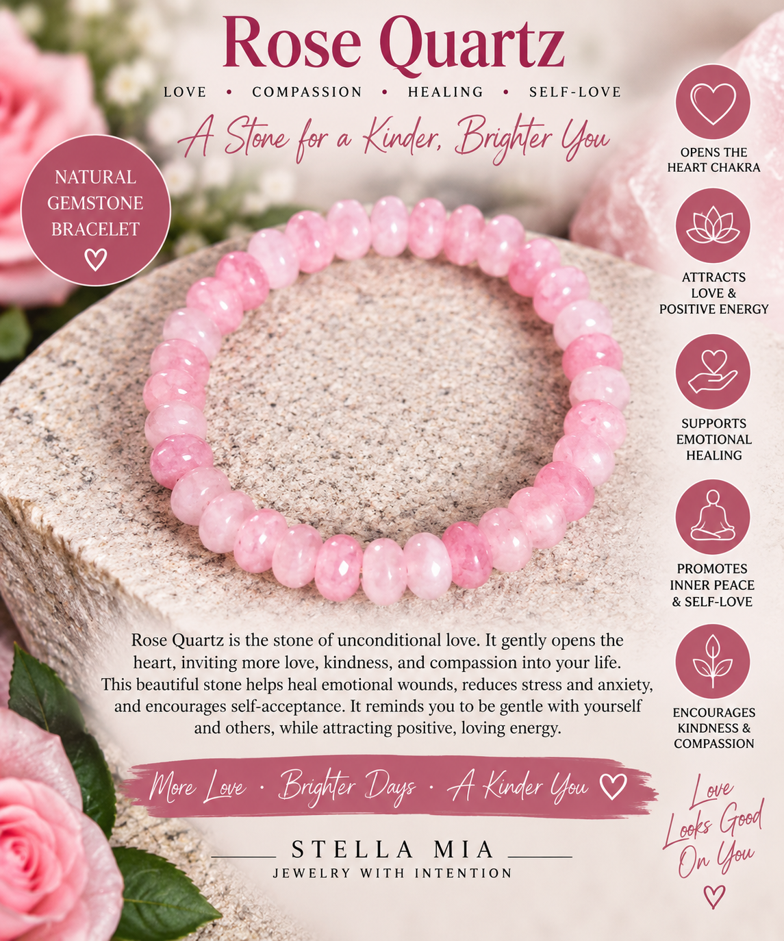Healing Bracelet Rose Quartz