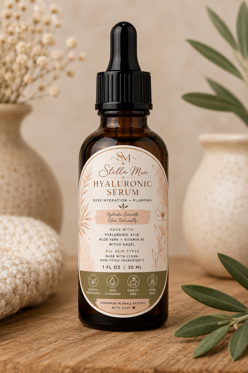 Stella Mia Hyaluronic Acid Serum 1oz
