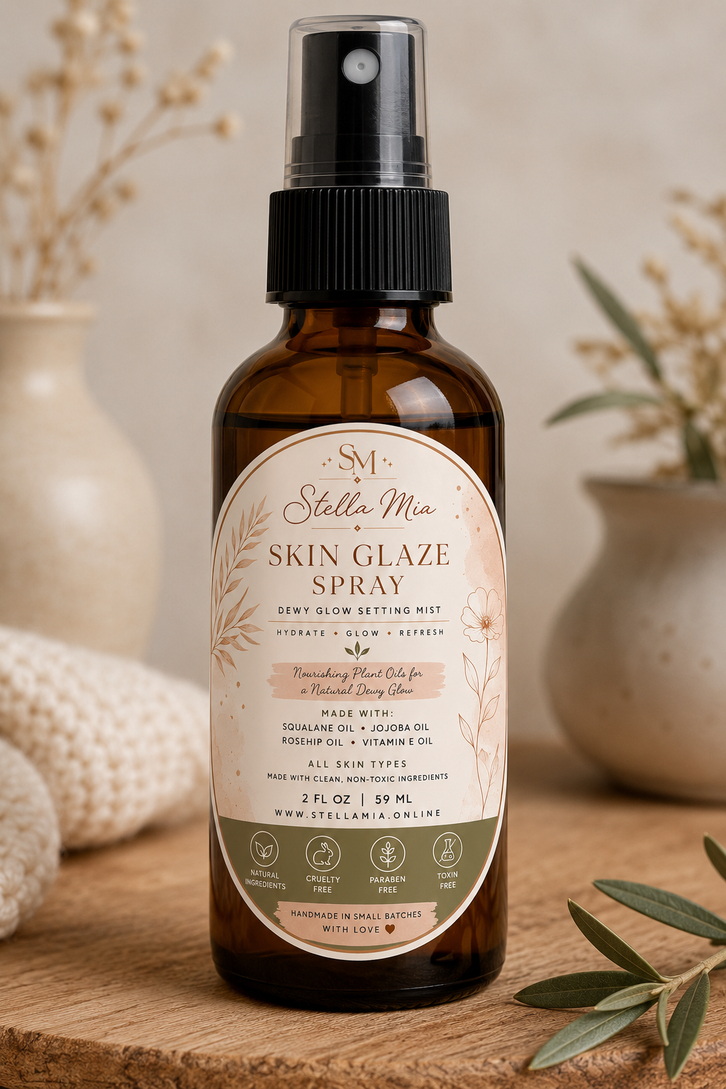 Stella Mia Skin Glaze Setting Spray -2oz.