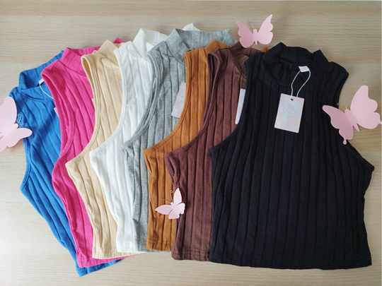 Top sin Mangas de Canalé - Básico y Versátil🌈