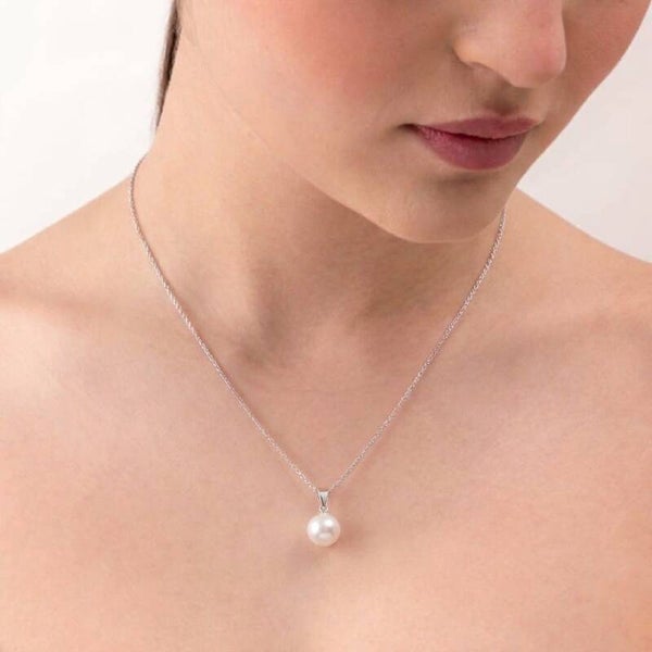 Collana in argento con Perla Bianca
