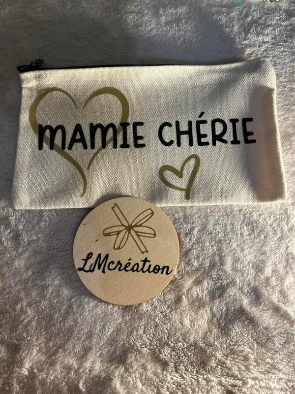 Ensemble 2 pièces : Pochette et porte clé personnalisé